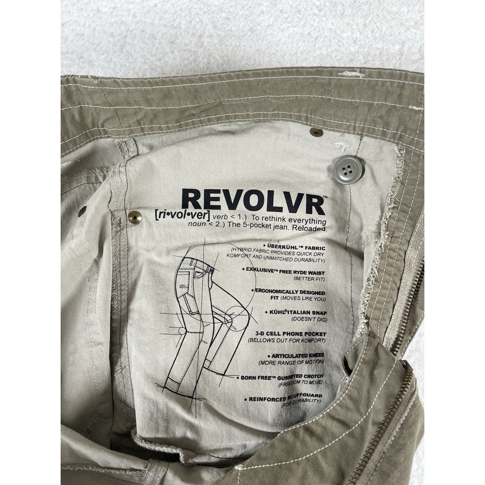 Kuhl Revolvr Khaki Tan Lightweight Pants Men's 34x32 (36x32) Stretch Hiking - Picture 6 of 8